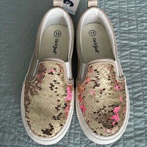 New Girls Cat and Jack sequin sneakers
